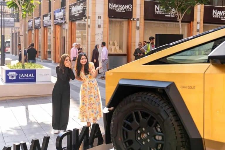 Gold-plated Tesla Cybertruck Goes on Display