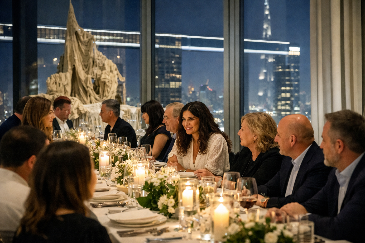 Private dinner at One Za’abeel featuring Diana Al-Hadid and guests
